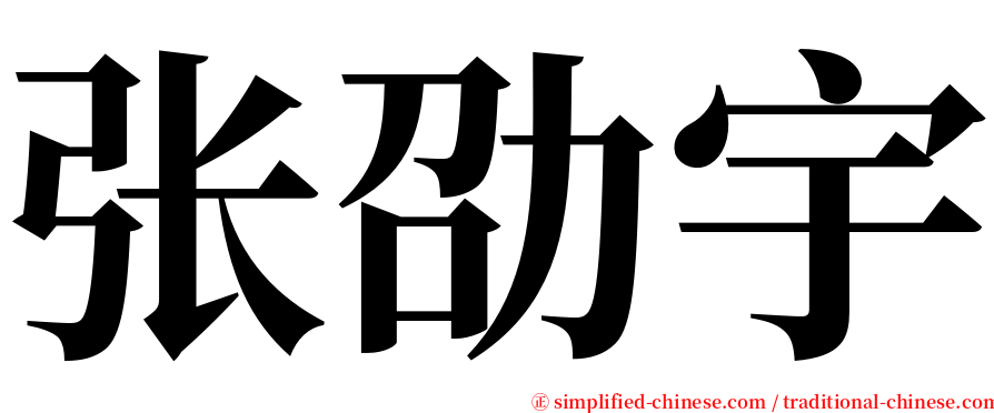 张劭宇 serif font