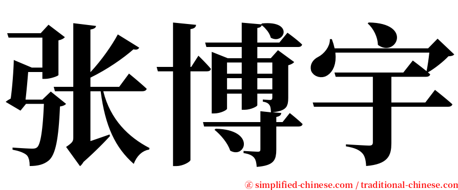 张博宇 serif font