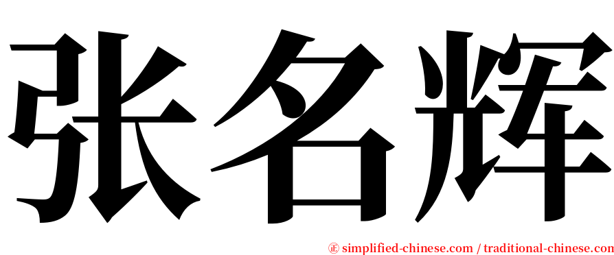 张名辉 serif font