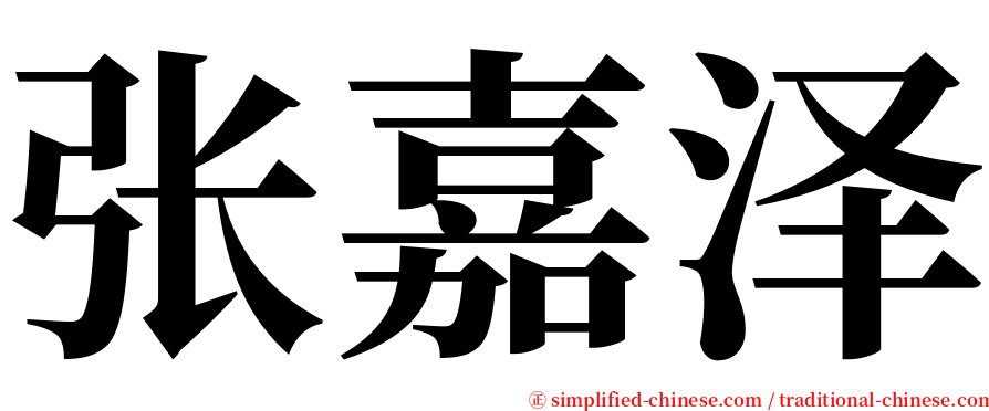 张嘉泽 serif font