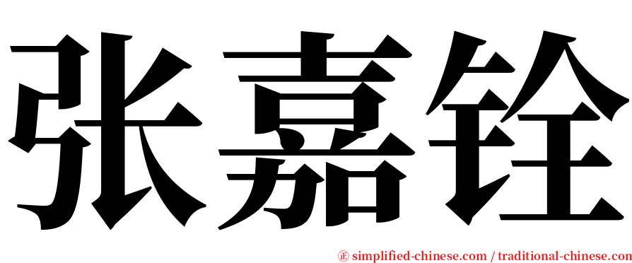 张嘉铨 serif font