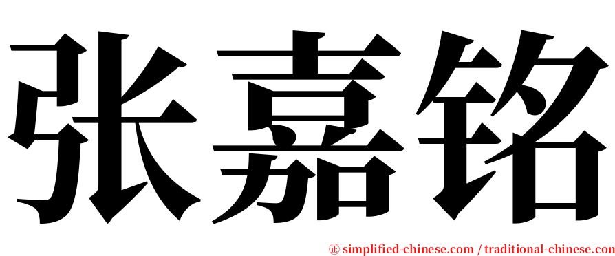 张嘉铭 serif font