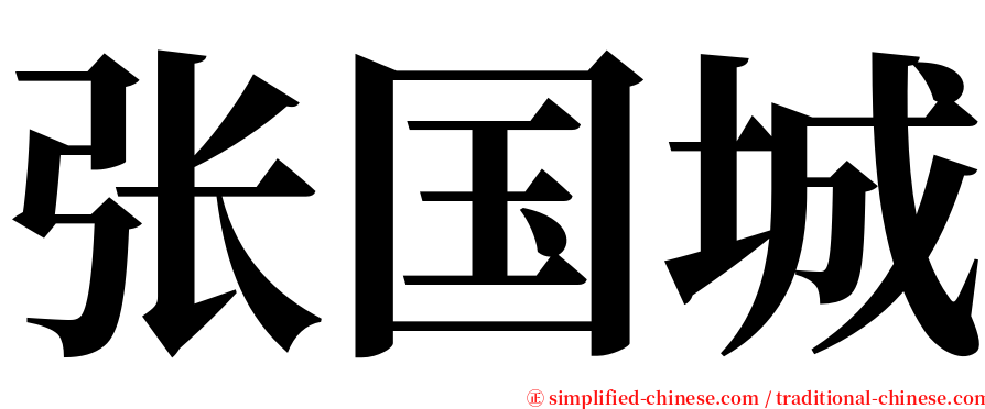 张国城 serif font
