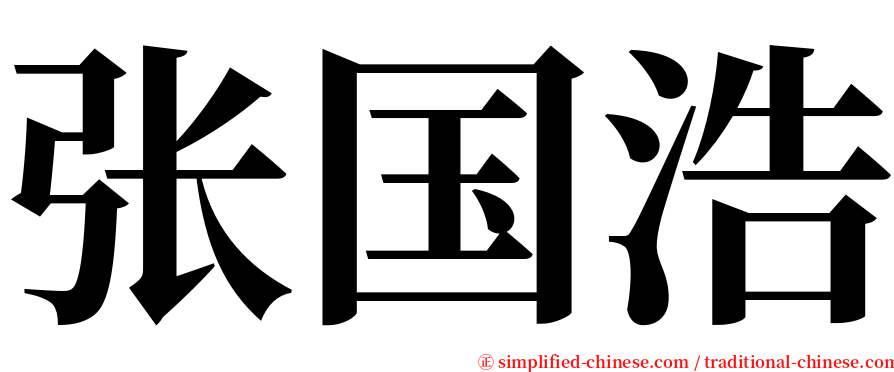 张国浩 serif font