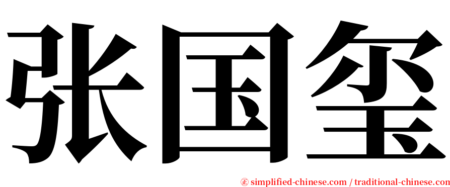 张国玺 serif font