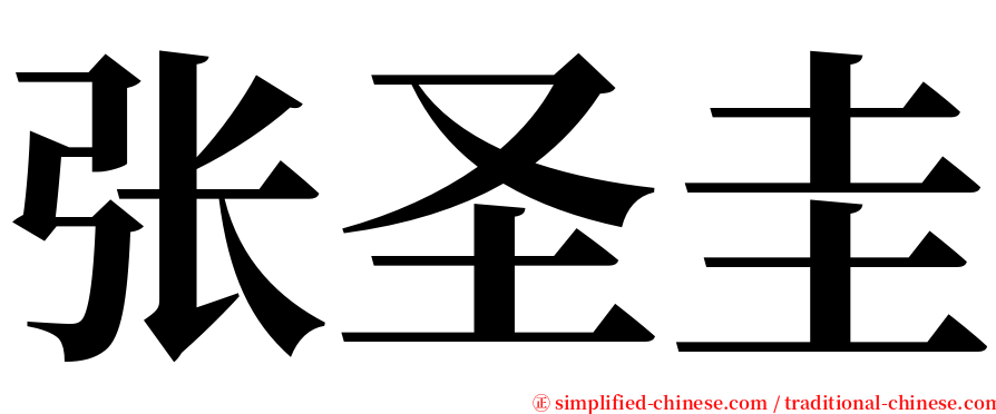 张圣圭 serif font