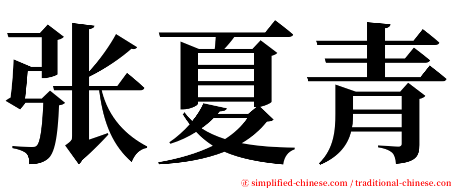 张夏青 serif font