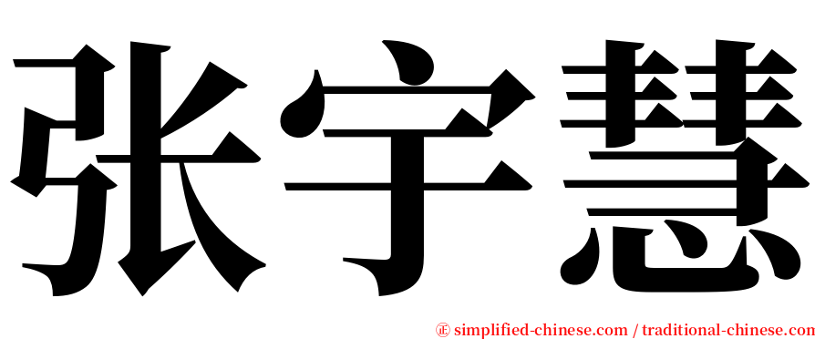 张宇慧 serif font
