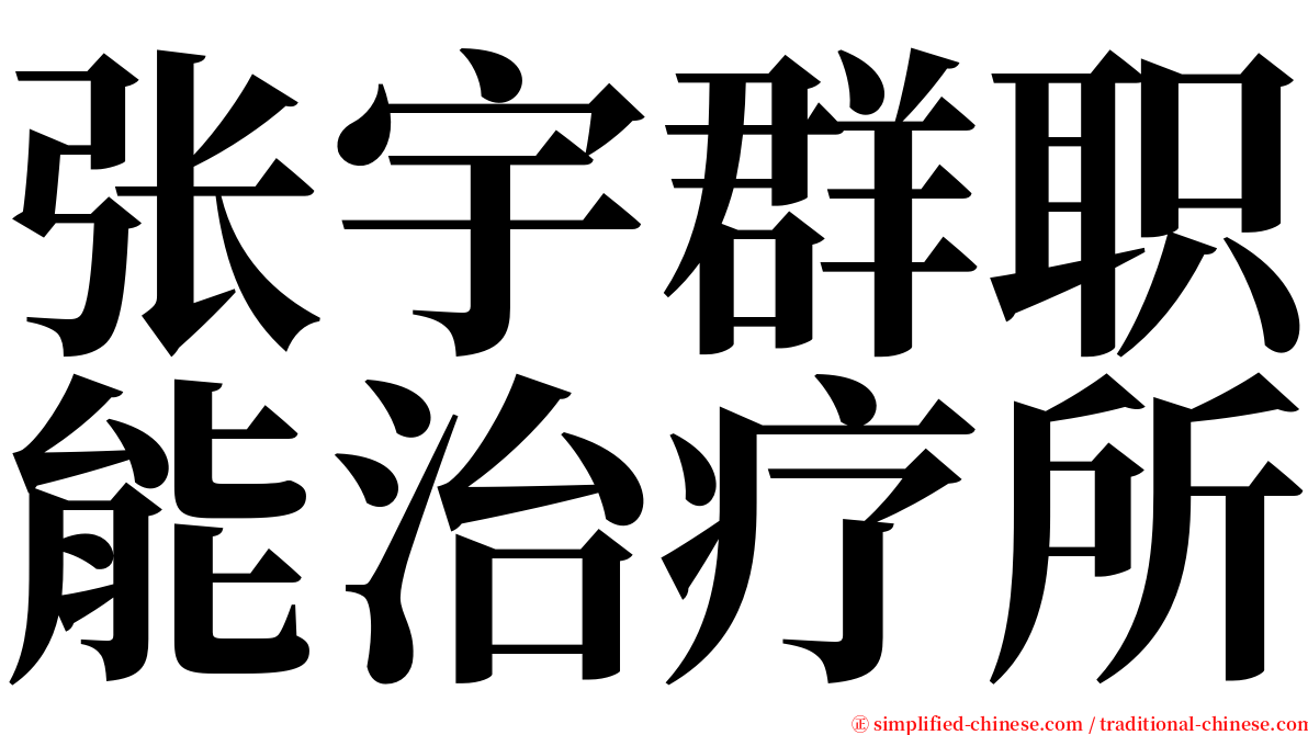 张宇群职能治疗所 serif font