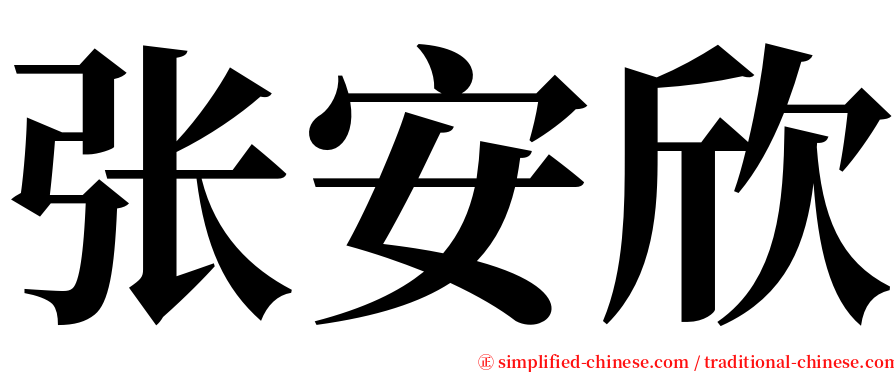 张安欣 serif font