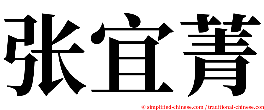 张宜菁 serif font