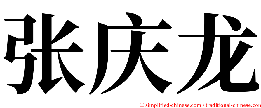 张庆龙 serif font