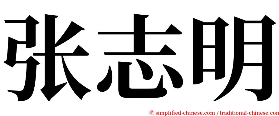 张志明 serif font