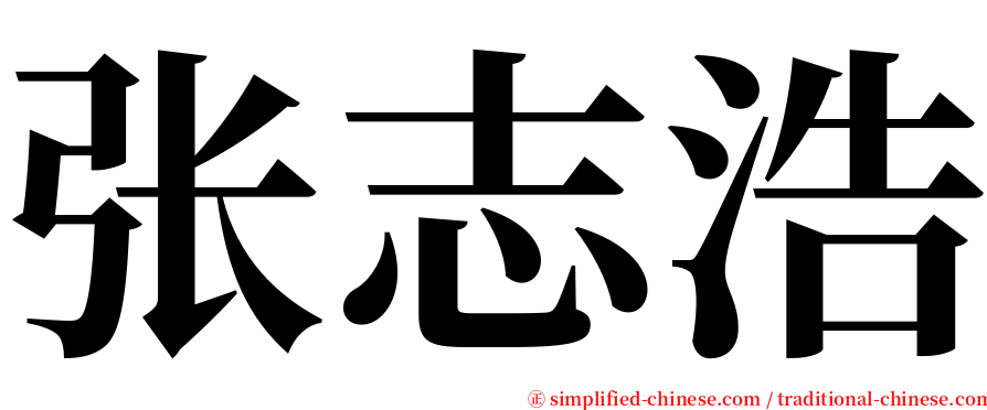 张志浩 serif font