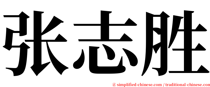 张志胜 serif font