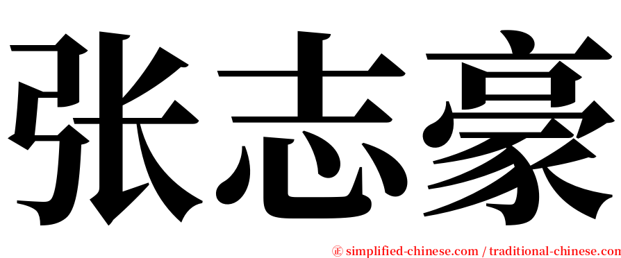张志豪 serif font