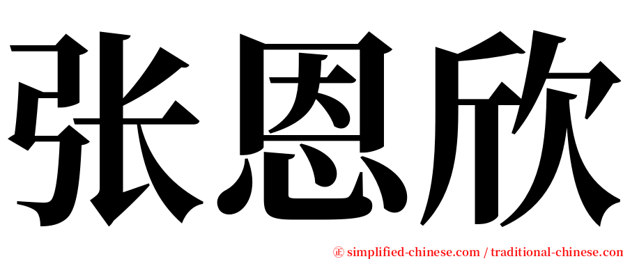 张恩欣 serif font