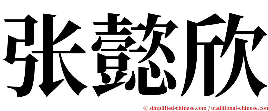 张懿欣 serif font