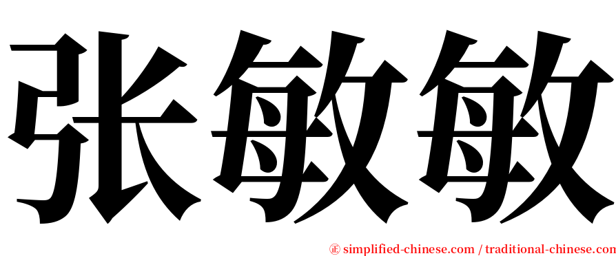 张敏敏 serif font