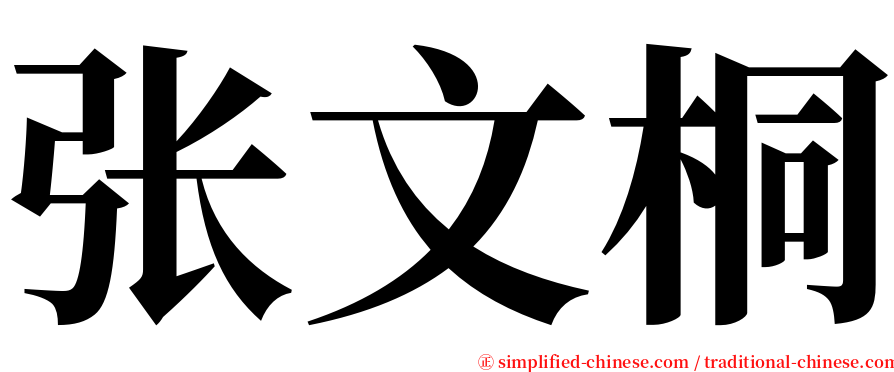 张文桐 serif font