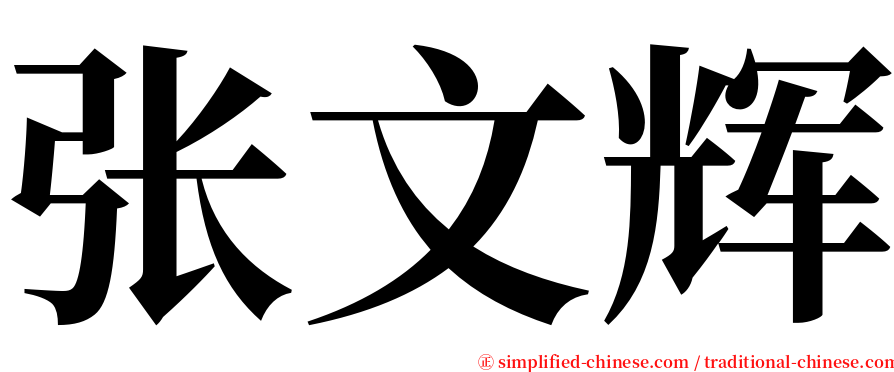 张文辉 serif font