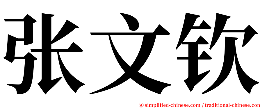 张文钦 serif font