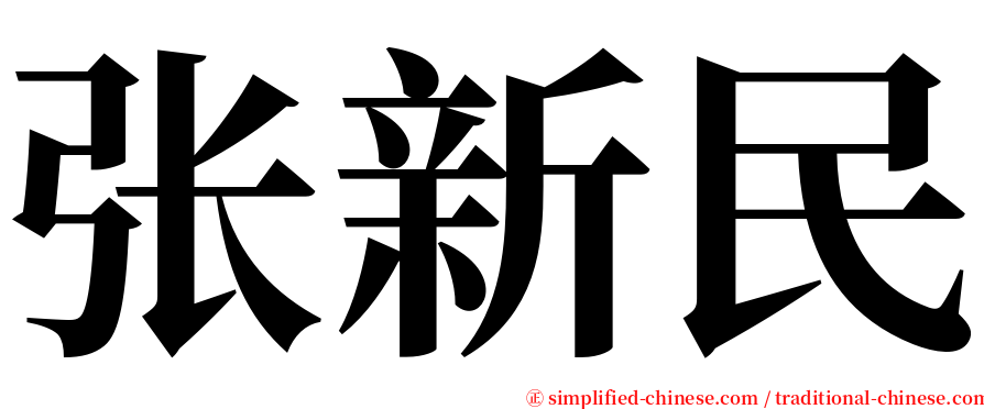 张新民 serif font