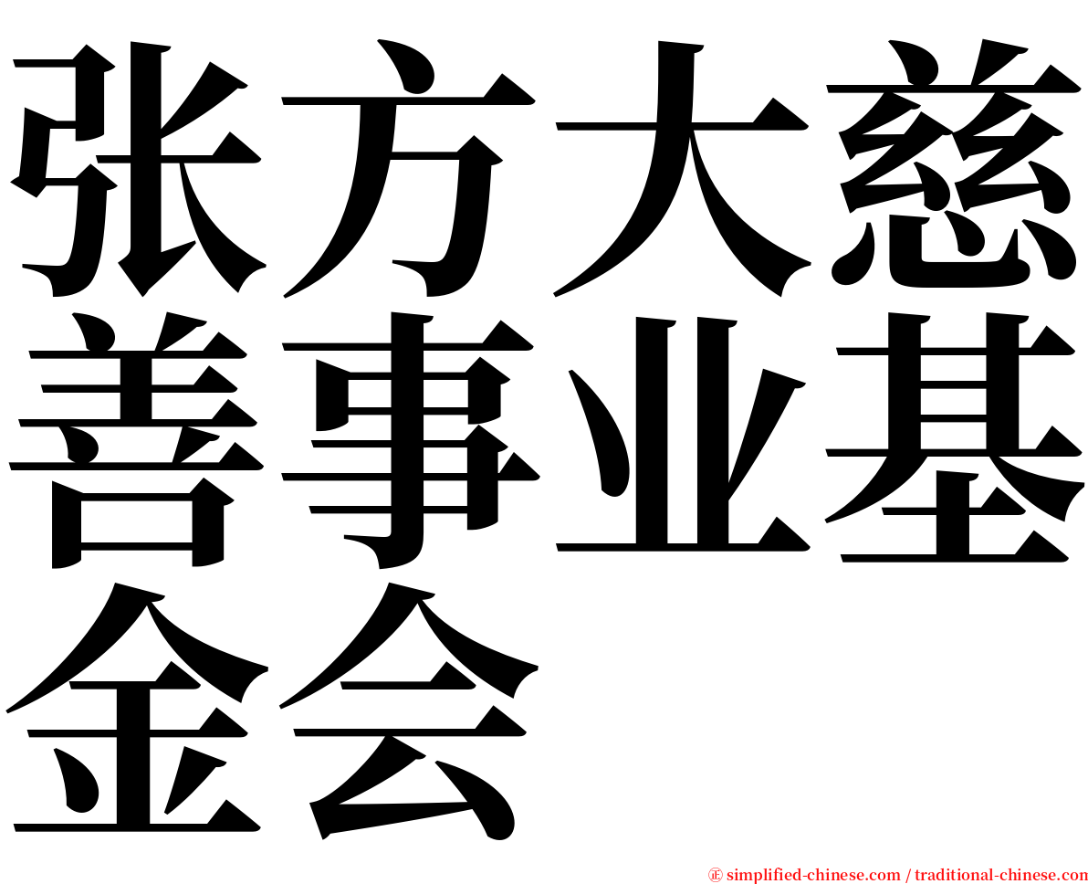 张方大慈善事业基金会 serif font