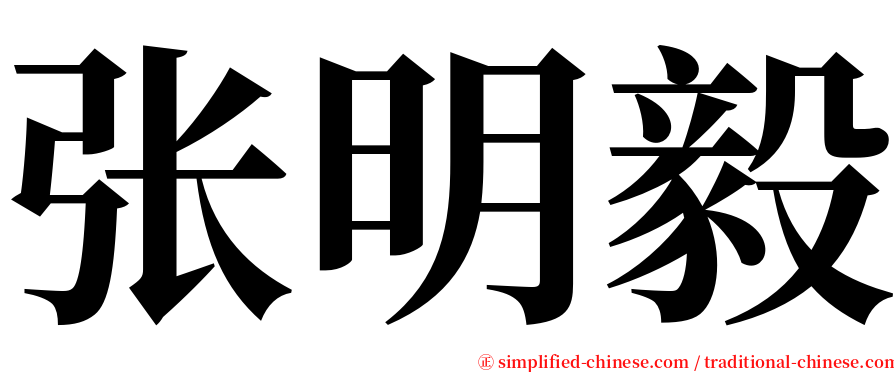 张明毅 serif font