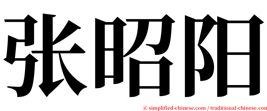 张昭阳 serif font