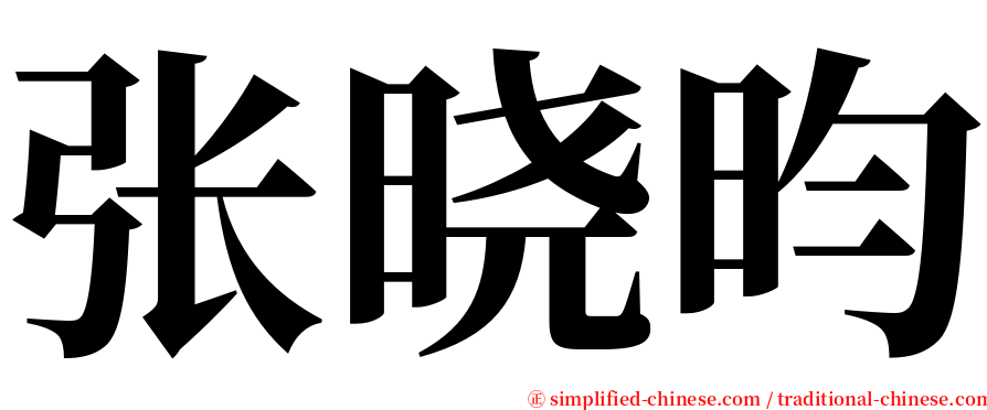 张晓昀 serif font