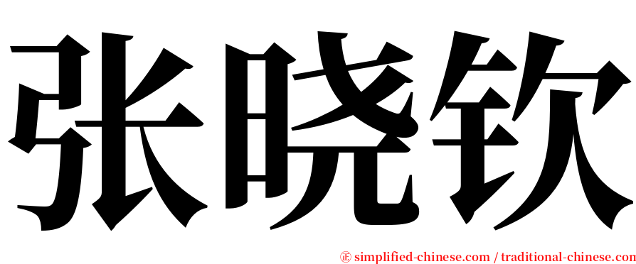 张晓钦 serif font