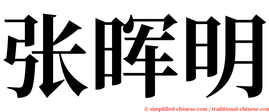 张晖明 serif font