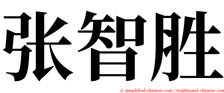 张智胜 serif font