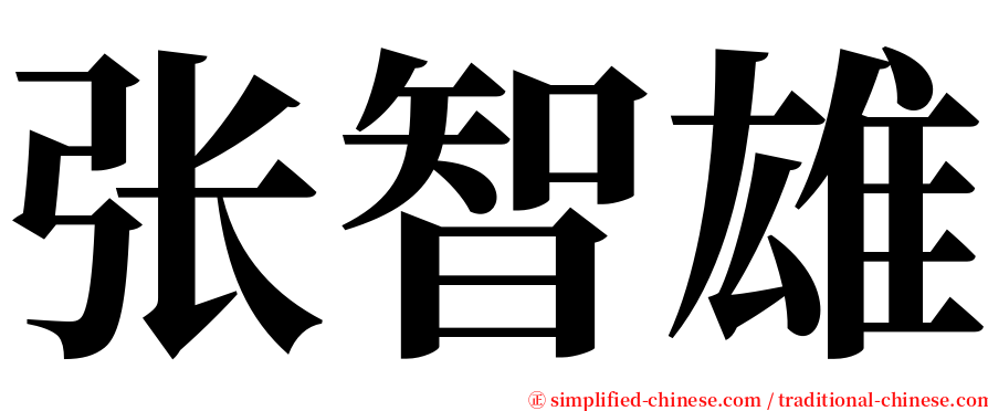 张智雄 serif font
