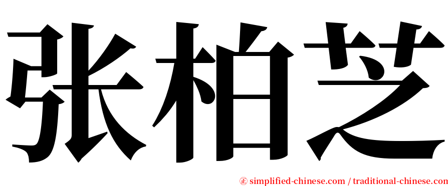 张柏芝 serif font