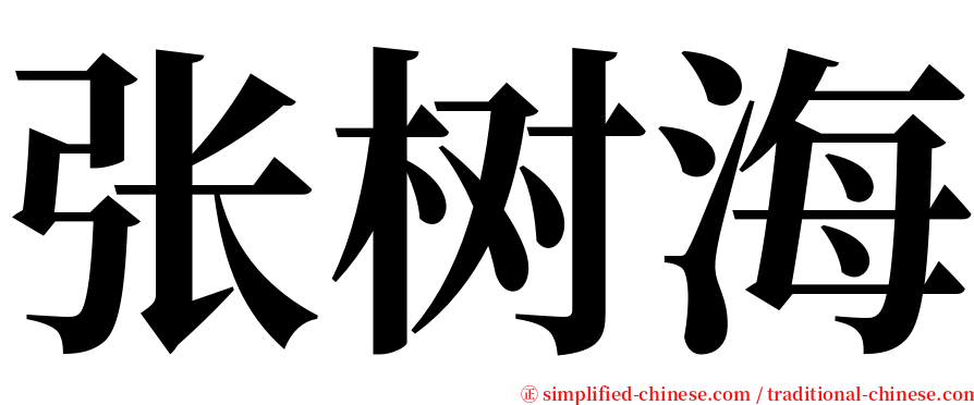 张树海 serif font