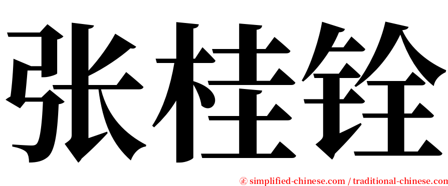 张桂铨 serif font