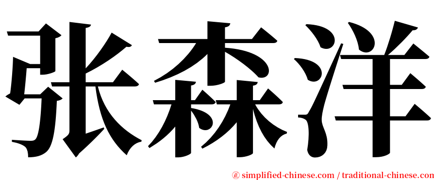 张森洋 serif font