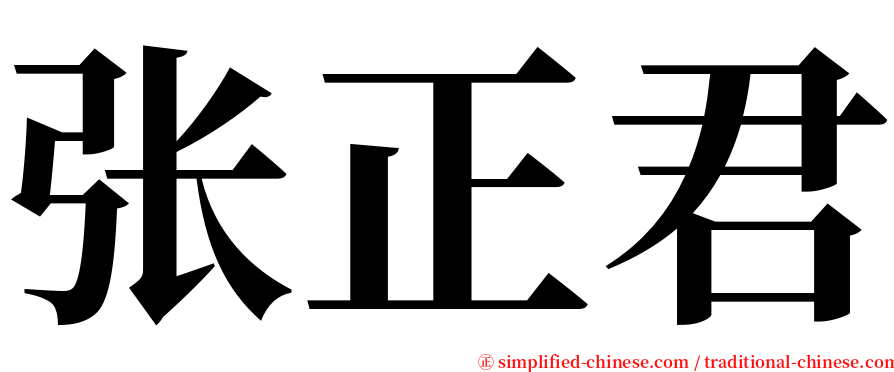 张正君 serif font