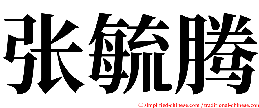 张毓腾 serif font