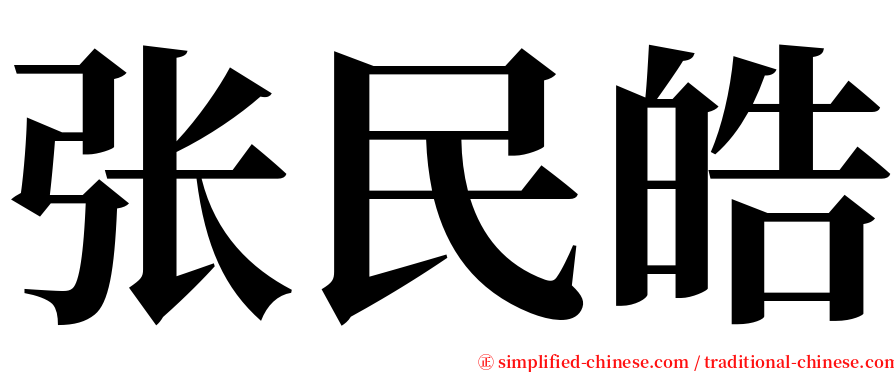 张民皓 serif font