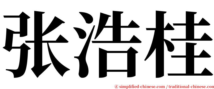 张浩桂 serif font