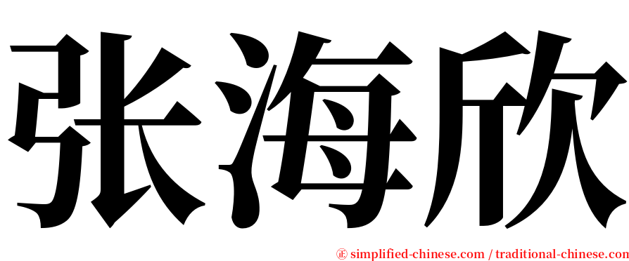 张海欣 serif font