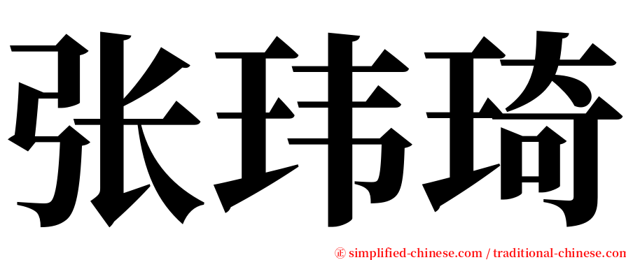 张玮琦 serif font