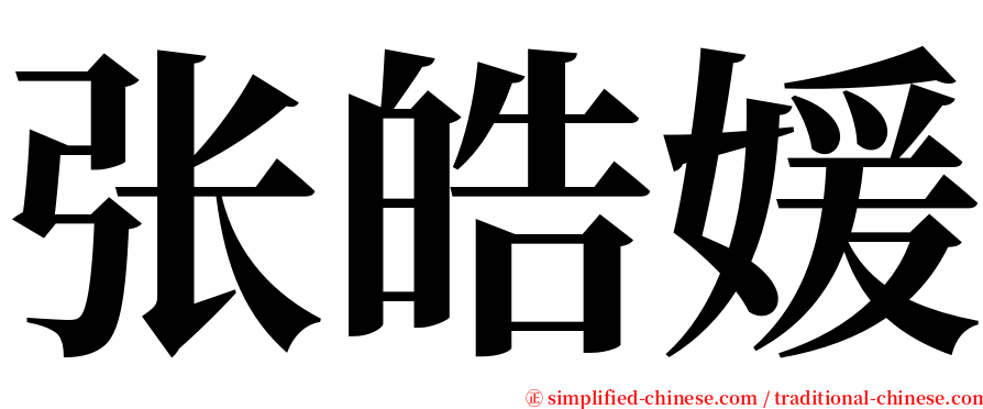 张皓媛 serif font