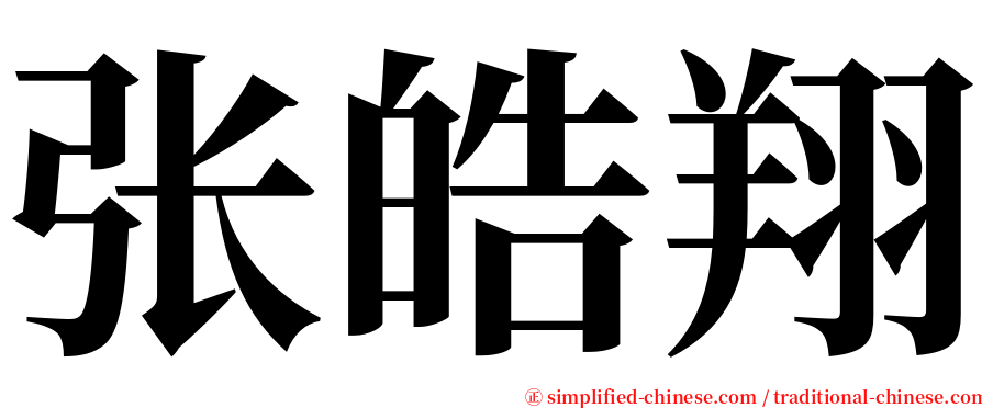 张皓翔 serif font