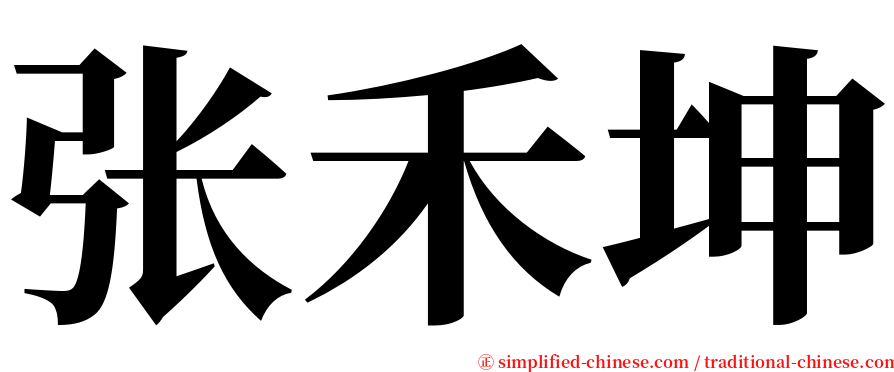 张禾坤 serif font