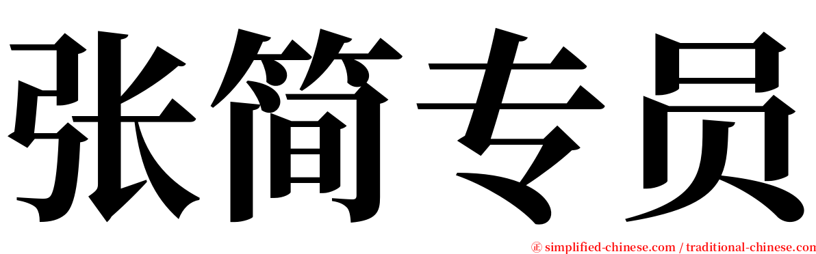 张简专员 serif font