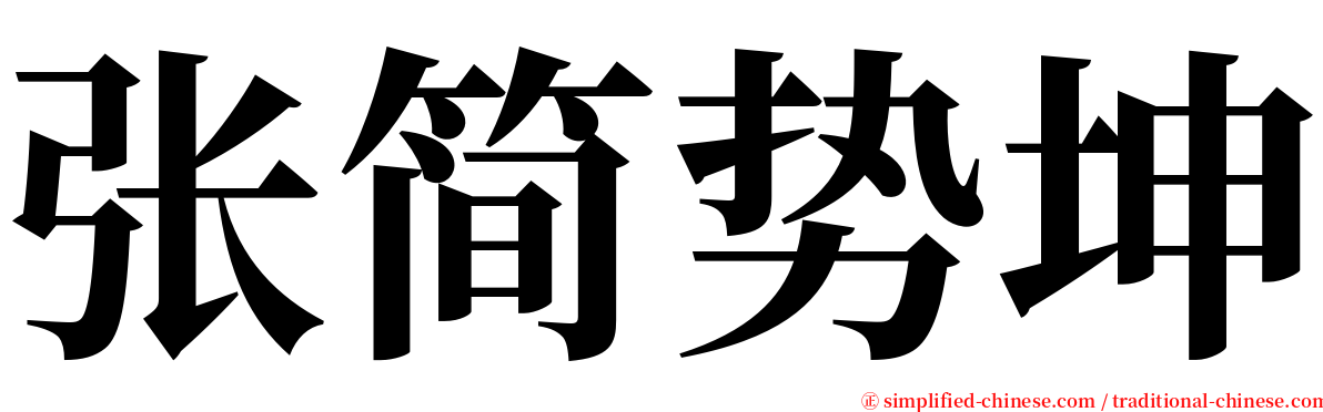 张简势坤 serif font